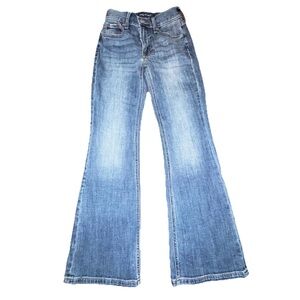 NWOT Aeropostale Jeans 000 High Rise Flare Festival Medium Wash Blue Denim